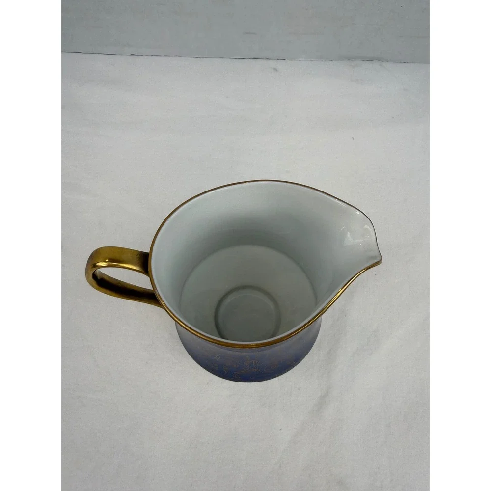 Sango China Aristocrat 3690 Creamer Pitcher Cobalt Blue Gold Filigree‎ Japan